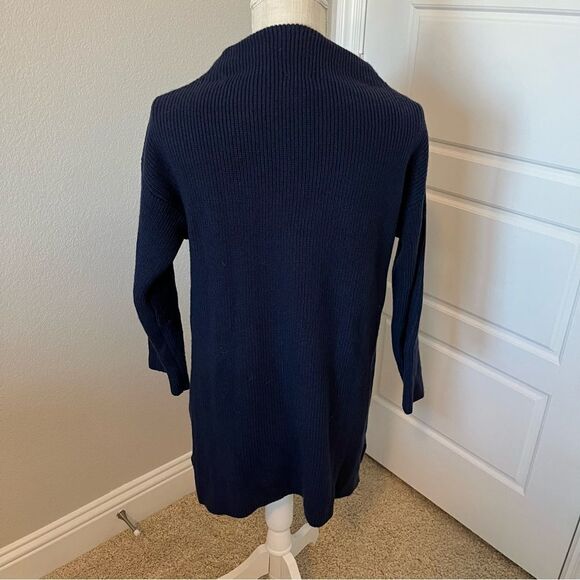 Chico's Funnel Neck Navy Sweater Size Small - Picture 2 of 4